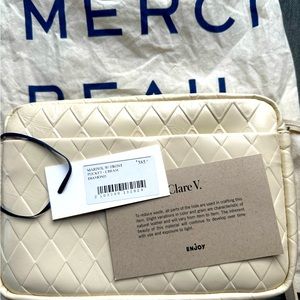 Clare V Marisol W Front Pocket Diamond Cream